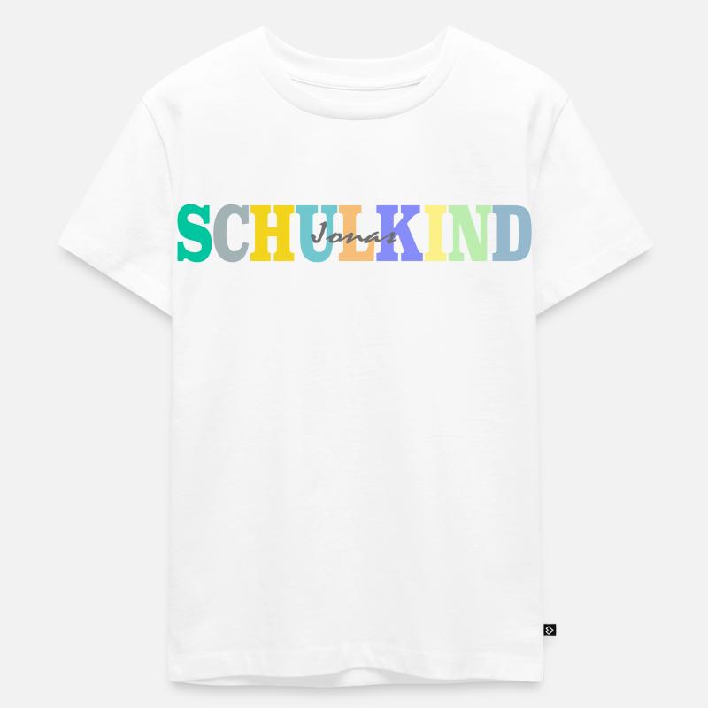 Schulkind mit Jonas - Kinder Premium Bio T-Shirt - Weiß