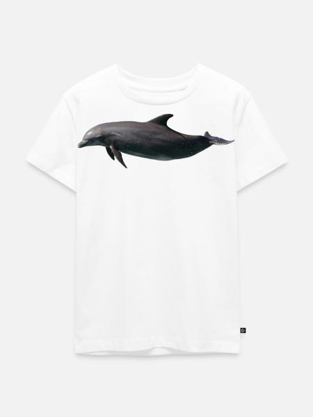 Große Tümmler – wilde Silhouette - Kinder Premium Bio T-Shirt - Weiß