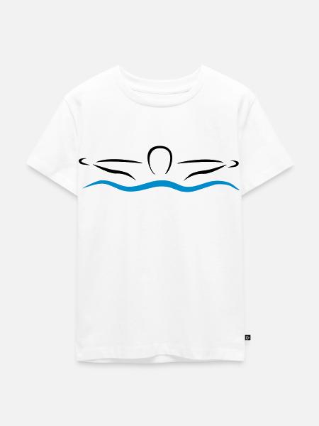 schwimmen - Kinder Premium Bio T-Shirt - Weiß