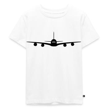Flugzeug - Kinder Premium Bio T-Shirt - Weiß - Vorne - Hailey (125cm)