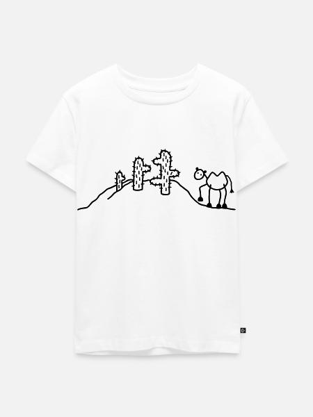 Kamel & Kaktus - Kinder Premium Bio T-Shirt - Weiß