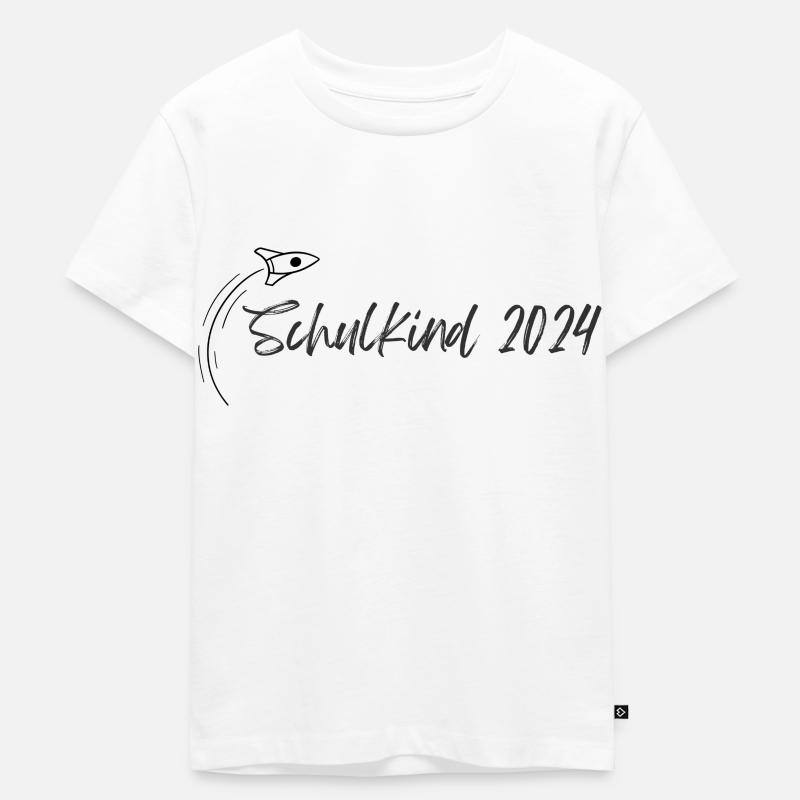 Schulkind 2024, Tshirt, Tasse - Kinder Premium Bio T-Shirt - Weiß