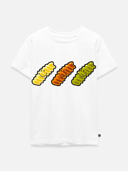Smiley Fusilli Pasta - Kinder Premium Bio T-Shirt - Weiß