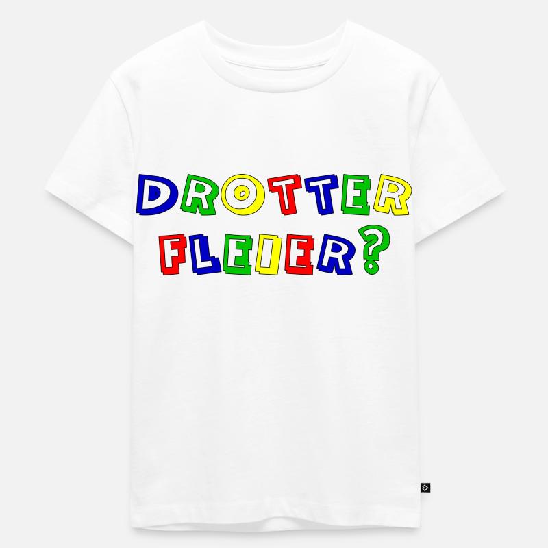 drotter fleier rand schwarz - Kinder Premium Bio T-Shirt - Weiß