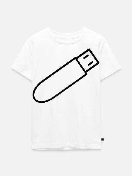 USB-Stick - Kinder Premium Bio T-Shirt - Weiß