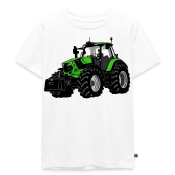 Tracteur - Tracteur - Remorqueur - Agriculteur - T-shirt Premium bio Enfant - blanc - Devant - Hailey (125cm)