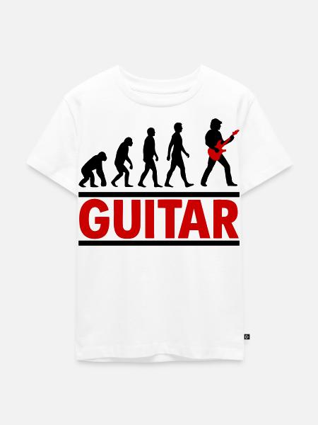 Gitarre Evolution Rockmusik - Kinder Premium Bio T-Shirt - Weiß