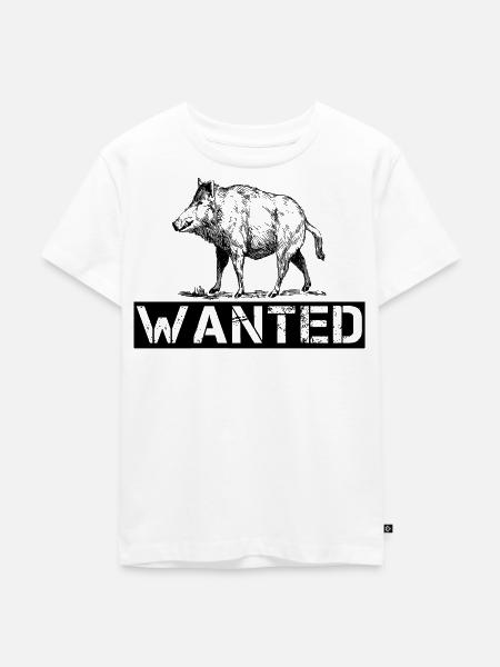 WANTED WILDSCHWEINE - Kinder Premium Bio T-Shirt - Weiß