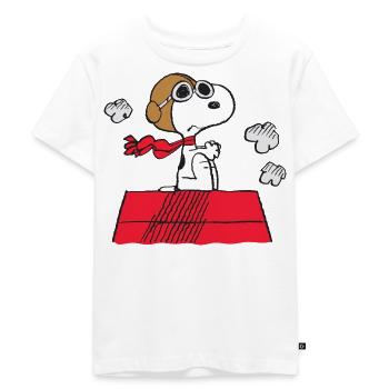 Peanuts Snoopy Pilot - Kids Premium Organic T-Shirt - white - Front - Hailey (125cm)