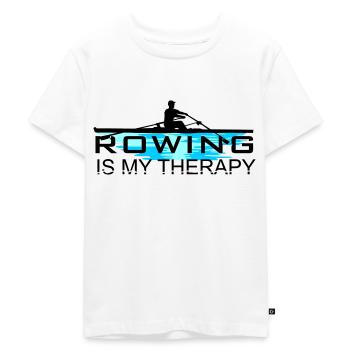 Rudern ist meine Therapie, Rudern, Ruderer - Kinder Premium Bio T-Shirt - Weiß - Vorne - Hailey (125cm)