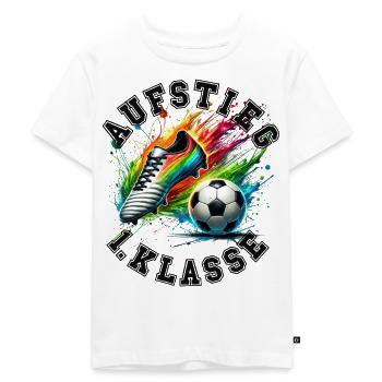 Fußball Schulstart Geschenk Erstklässler Junge - Kinder Premium Bio T-Shirt - Weiß - Vorne - Hailey (125cm)