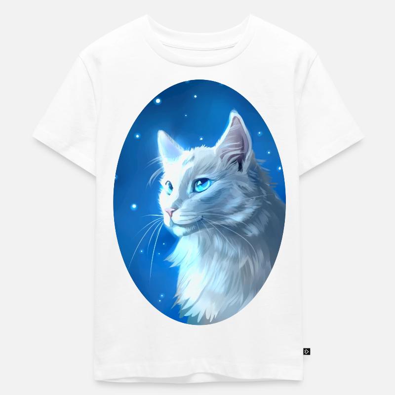 Cloudtail Cloud Tail Warrior Cats Gatto Bianco - Maglietta ecologica premium per bambini - bianco