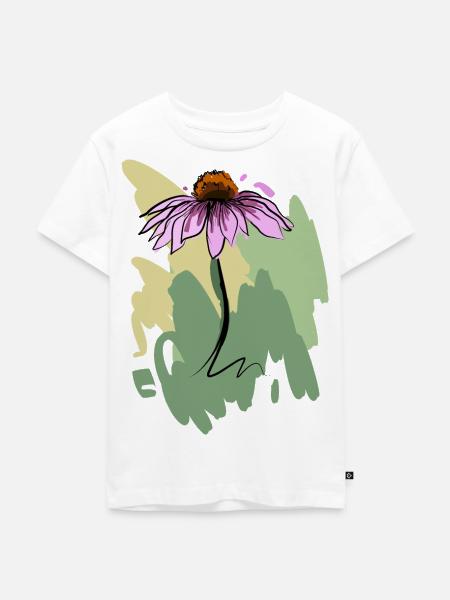 Sonnenhut pink - Kinder Premium Bio T-Shirt - Weiß