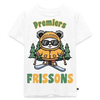 Panda-Skifahrer mit gelber Brille Kindergeschenk - Kinder Premium Bio T-Shirt - Weiß - Vorne - Hailey (125cm)