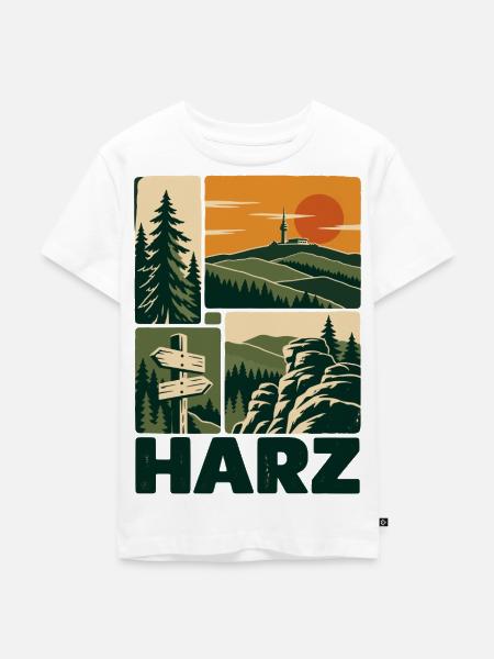 Harz Germany Outdoor Adventure - Kinder Premium Bio T-Shirt - Weiß