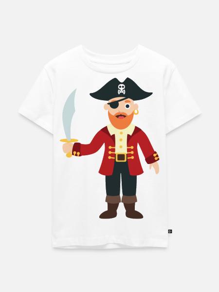 Pirat - Kinder Premium Bio T-Shirt - Weiß