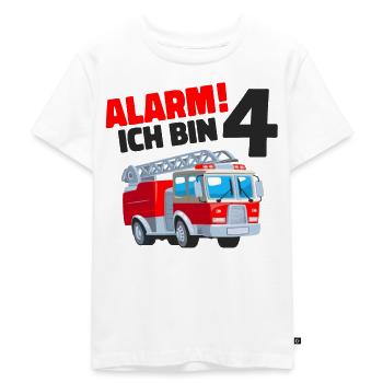 4. Geburtstag Feuerwehr - Kinder Premium Bio T-Shirt - Weiß - Vorne - Hailey (125cm)