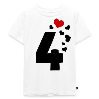 4 Herzen 4. Geburtstag - Kinder Premium Bio T-Shirt - Weiß - Vorne - Hailey (125cm)