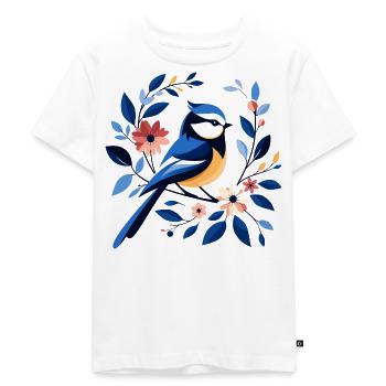 Blaumeise - Kinder Premium Bio T-Shirt - Weiß - Vorne - Hailey (125cm)