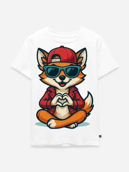 Foxy Love Vibes - Kinder Premium Bio T-Shirt - Weiß
