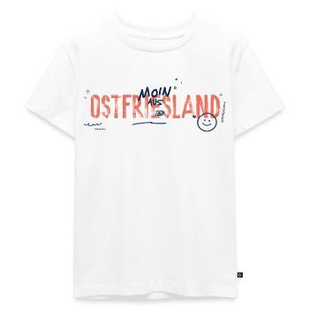 Moin aus Ostfriesland - Kinder Premium Bio T-Shirt - Weiß - Vorne - Hailey (125cm)
