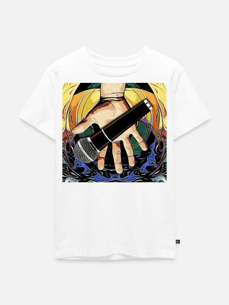 Musikalisches Mikrofon - Kinder Premium Bio T-Shirt - Weiß