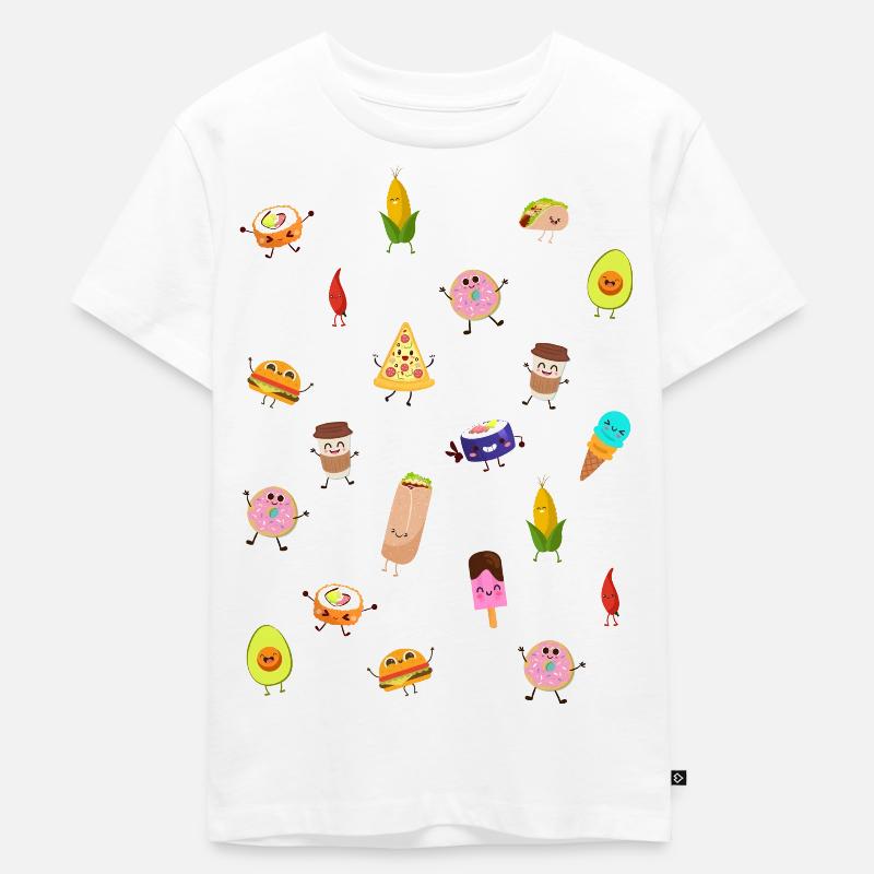 Essen der Welt - Kinder Premium Bio T-Shirt - Weiß