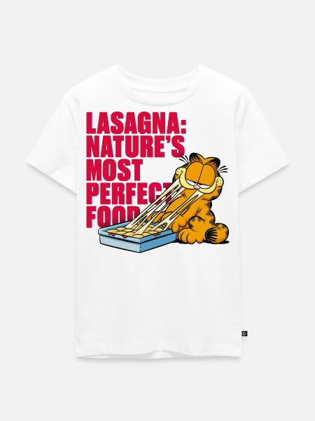 Garfield Lasagne Das Perfekte Essen - Kinder Premium Bio T-Shirt - Weiß