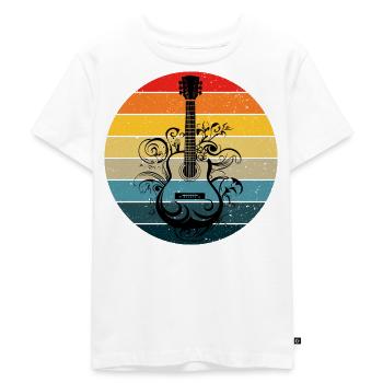 Eine Retro Musik Gitarre Musikinstrument Gitarren - Kinder Premium Bio T-Shirt - Weiß - Vorne - Hailey (125cm)