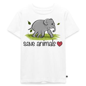 sauver les animaux animal éléphant protection de la nature - T-shirt Premium bio Enfant - blanc - Devant - Hailey (125cm)