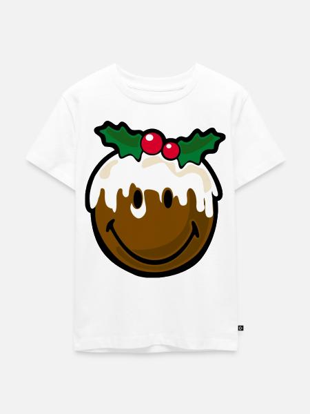 Smiley Christmas Cookie - Kinder Premium Bio T-Shirt - Weiß