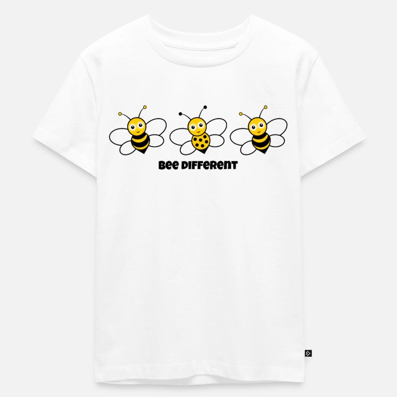 Dites "abeille différente" avec des abeilles mignonnes - T-shirt Premium bio Enfant - blanc