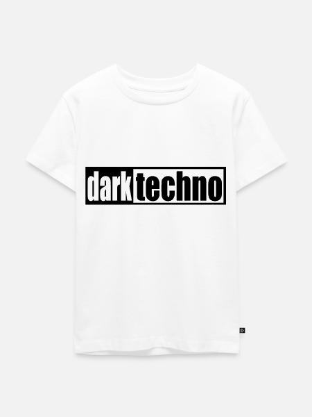 Techno - techno music - dark techno - Schriftzug - Kinder Premium Bio T-Shirt - Weiß