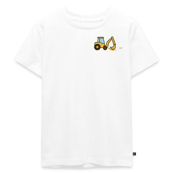Cartoon-Bagger im Sand - Kinder Premium Bio T-Shirt - Weiß - Vorne - Hailey (125cm)