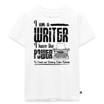 Writer - Schriftsteller - Autor - Kinder Premium Bio T-Shirt - Weiß - Vorne - Hailey (125cm)