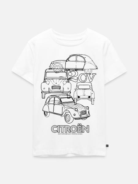 Citroën 2CV Ente Zeichnung - Kinder Premium Bio T-Shirt - Weiß