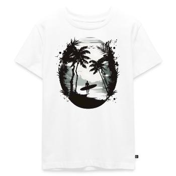 Surfeur noir et blanc - T-shirt Premium bio Enfant - blanc - Devant - Hailey (125cm)