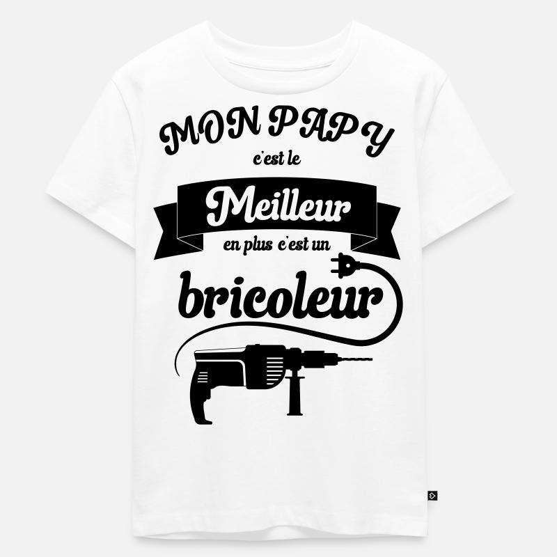 Papy bricoleur - T-shirt Premium bio Enfant - blanc