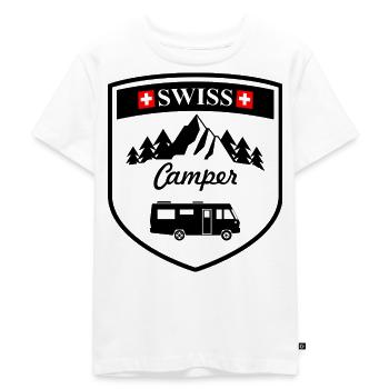 Integral Swiss camper black - Kids Premium Organic T-Shirt - white - Front - Hailey (125cm)