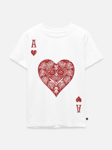 Herz-Ass ❤️ - Kinder Premium Bio T-Shirt - Weiß