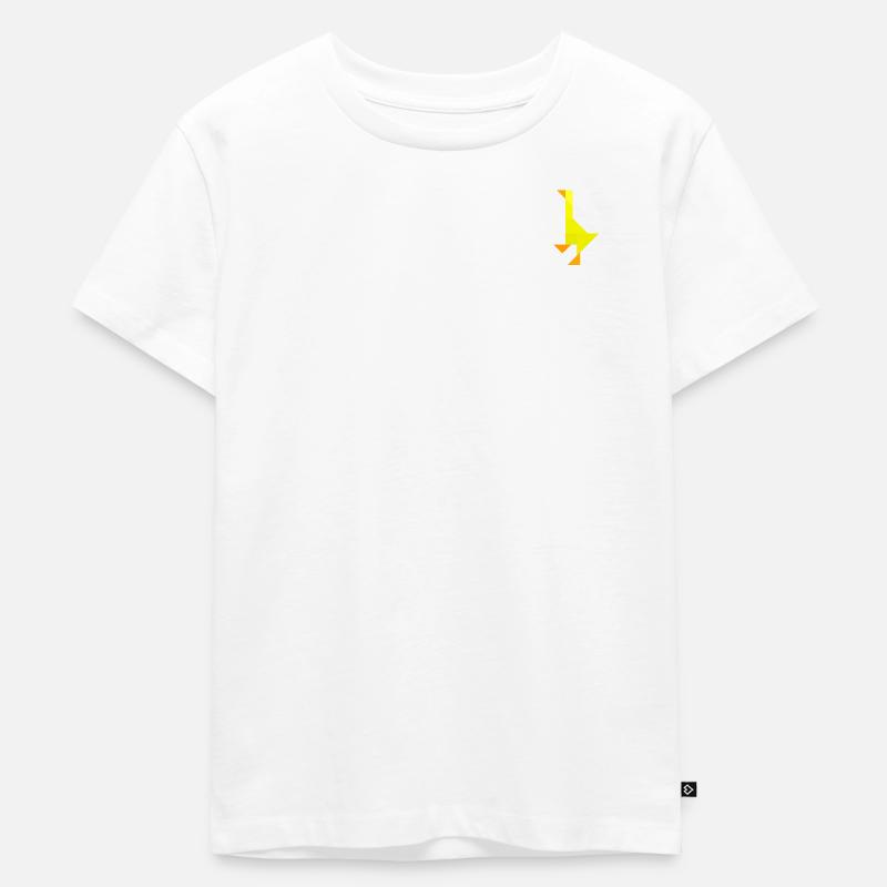 Gans - Tangram - Kinder Premium Bio T-Shirt - Weiß
