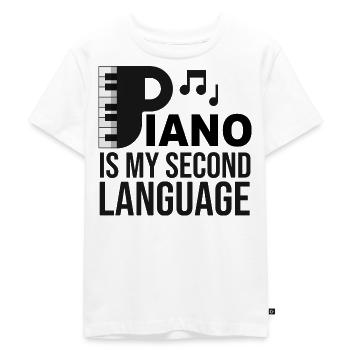 Klavier - Kinder Premium Bio T-Shirt - Weiß - Vorne - Hailey (125cm)