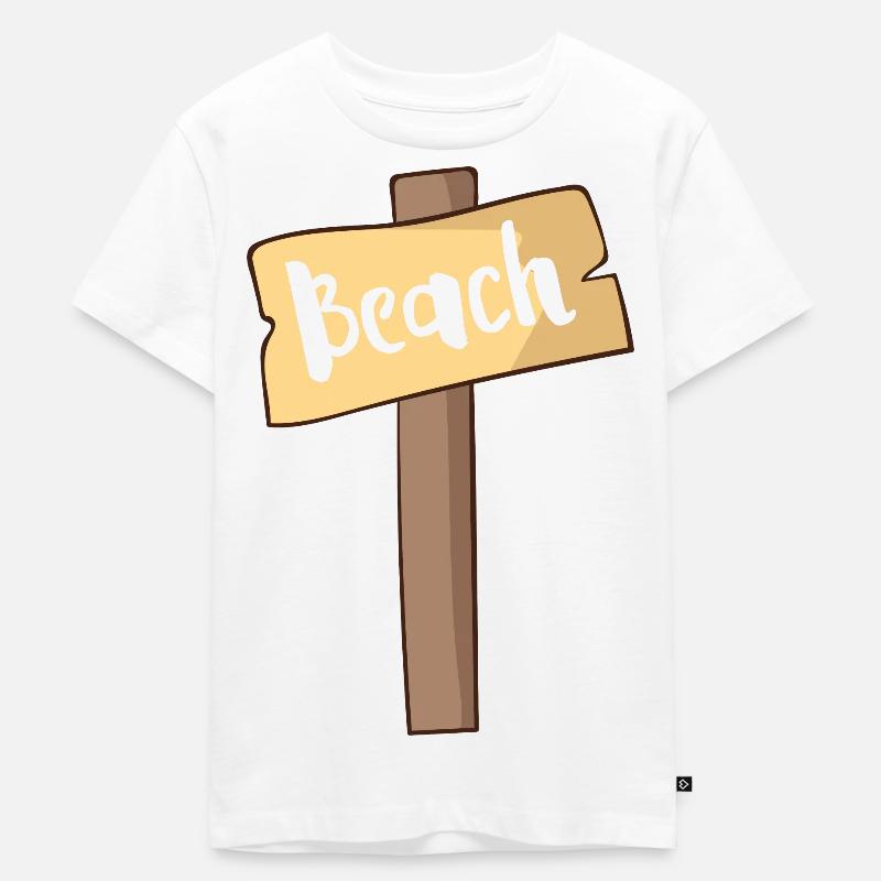Spiaggia - Maglietta ecologica premium per bambini - bianco