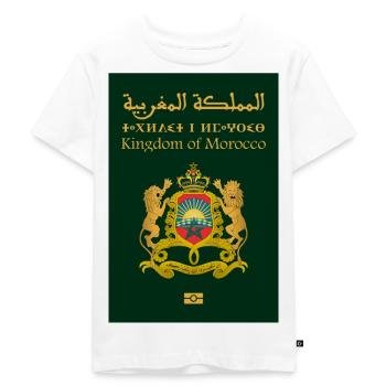Marokkanischer Reisepass - Kinder Premium Bio T-Shirt - Weiß - Vorne - Hailey (125cm)