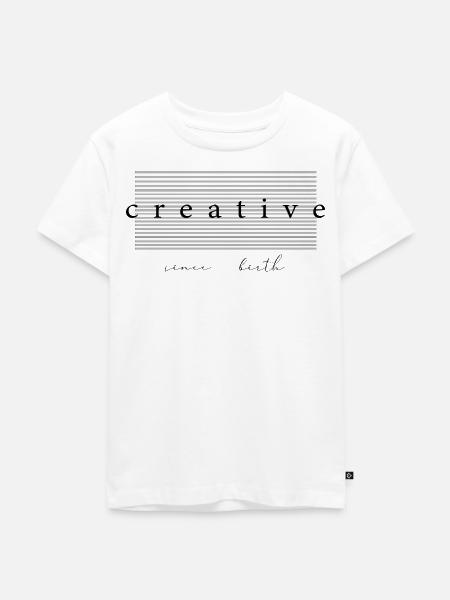 Creative Since Birth Ästhetik Geschenk - Kinder Premium Bio T-Shirt - Weiß
