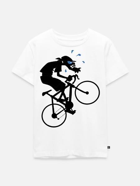 Bavarian Monkey Rennrad - Kinder Premium Bio T-Shirt - Weiß
