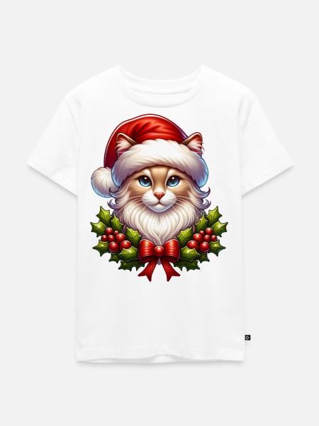 Katze - Kinder Premium Bio T-Shirt - Weiß