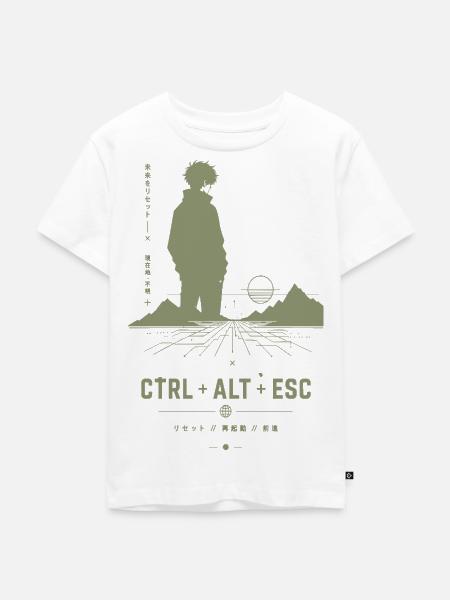 Ctrl Alt Esc Retro Skyline - Kinder Premium Bio T-Shirt - Weiß