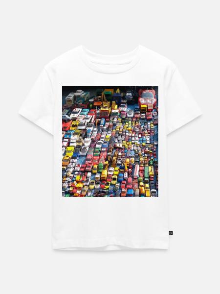 Retro-Auto-Ausstellung - Kinder Premium Bio T-Shirt - Weiß