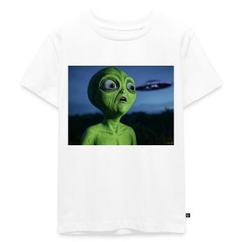 OVNI Attirant l’Œil Extraterrestre Vert - T-shirt Premium bio Enfant - blanc - Devant - Hailey (125cm)